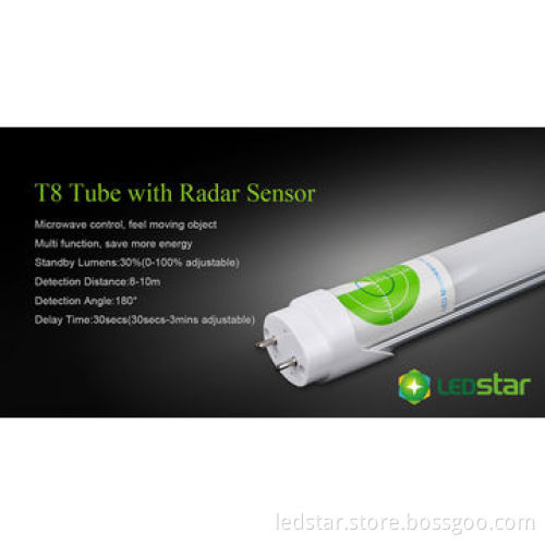 60cm Length Microwave Radar Sensor T8 LED Tubes, SMD2835 Chip Super Bright CCT 4,000/5,500/6,000K